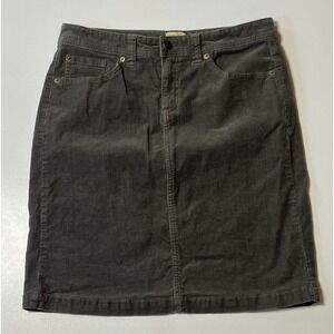 Heritage Denim by Bass Corduroy Pencil Skirt Sz 6 Gray Classic Fall Knee Length